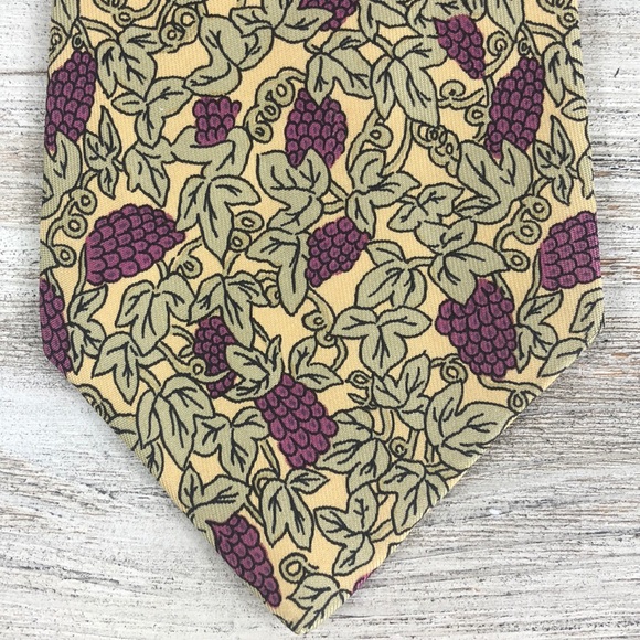 Hermes Other - Vtg Hermès Wine Grapes Vines Good Silk Tie 7278 MA